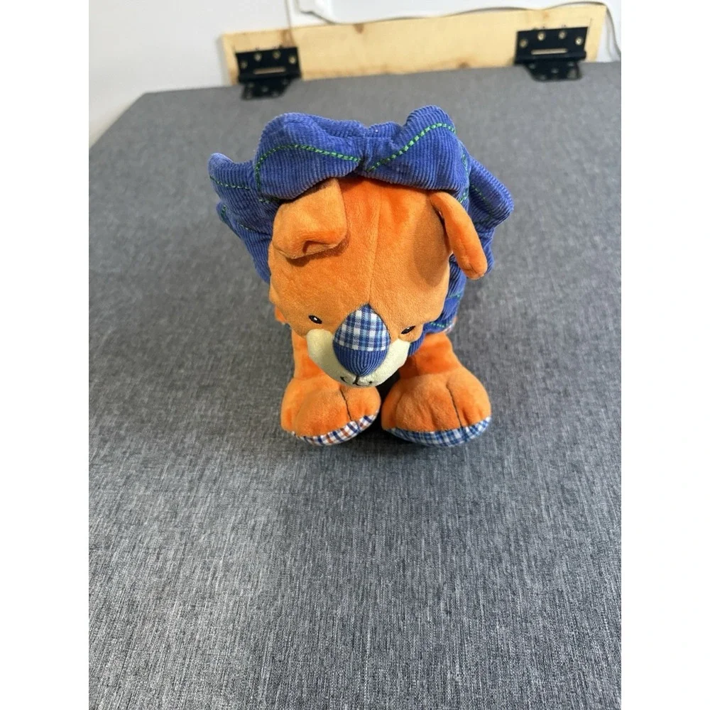 Baby Levi Lion Mary Meyer Plush Orange Plaid Feet Ears Nose Corduroy Mane 8